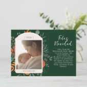 Moody WinterフローラFeliz Navidadメッセージ シーズンカード (スタンド正面)