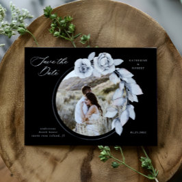 Moody Winter Blue Waterカラーフローラ保存日 ポストカード