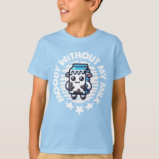 Moody Without My Milk Cute Cow  Tシャツ (正面)