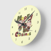 Mooeyのクリスマス ラウンド壁時計 (傾斜)