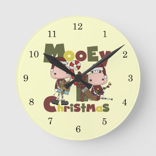 Mooeyのクリスマス ラウンド壁時計 (正面)