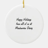 Mooeyのメリークリスマスのトナカイ牛 セラミックオーナメント (裏面)