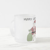 Mooey牛クリスマスのTシャツおよびギフト フロストグラスマグカップ (正面左)