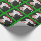 Mooey牛サンタの帽子のクリスマス ラッピングペーパー (角)