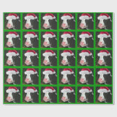 Mooey牛サンタの帽子のクリスマス ラッピングペーパー (フラット)