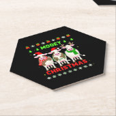 Mooey Christmas Cow Christmas Ugly Sweater Pajama  ペーパーコースター (アングル)