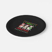 Mooey Christmas Cow Christmas Ugly Sweater Pajama ペーパープレート (アングル)