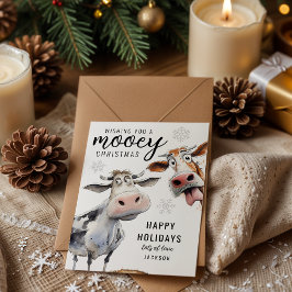 Mooey Christmas Cow Themed シーズンカード