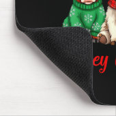 Mooey Christmas Lights Santa Hat Xmas Highland Cow マウスパッド (コーナー)