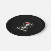 Mooey Christmas Santa Christmas Lights Cow Lovers ペーパープレート (アングル)