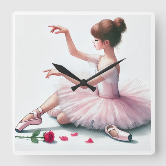 mooie klok voor op een meisjeskamer スクエア壁時計 (正面)