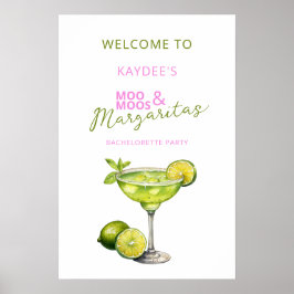 MooMoos & Margaritas Bachelorette Welcome Sign ポスター