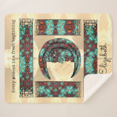 Moonお洒落ポートレート付きヴィンテージグラフィックス シェルパブランケット (正面(横))