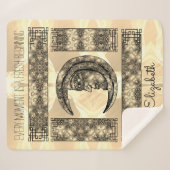 Moonお洒落ポートレート付きヴィンテージグラフィックス シェルパブランケット (正面(横))