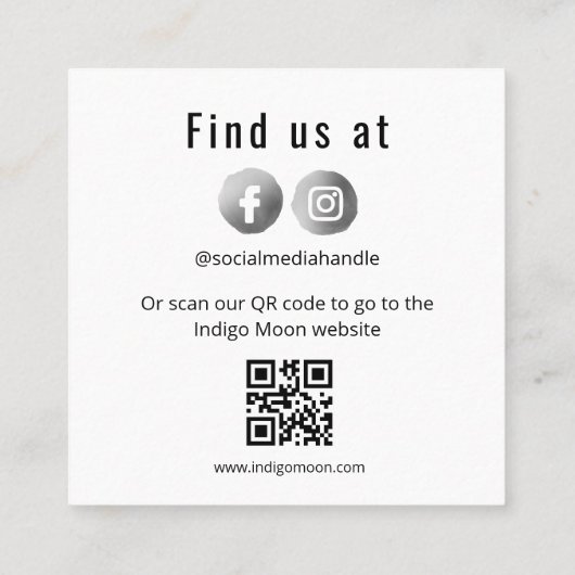 Moonをテーマにした名刺 スクエア名刺 (裏面)