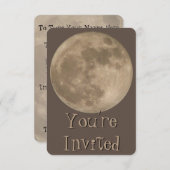 Moon招待状パーソナライズされたフルムーンRSVPカード 招待状 (正面/裏面)