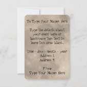 Moon招待状パーソナライズされたフルムーンRSVPカード 招待状 (裏面)