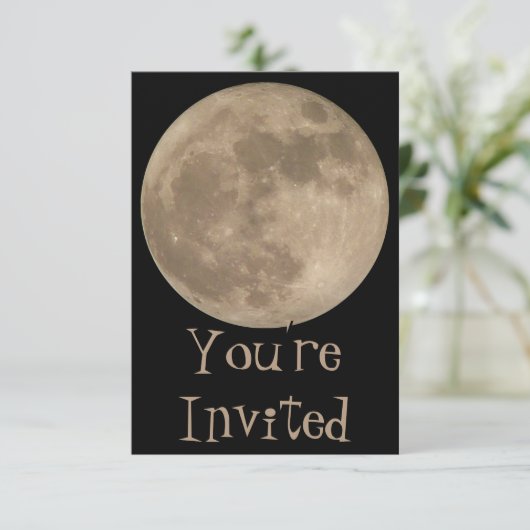 Moon招待状パーソナライズされたフルムーンRSVPカード 招待状 (スタンド正面)