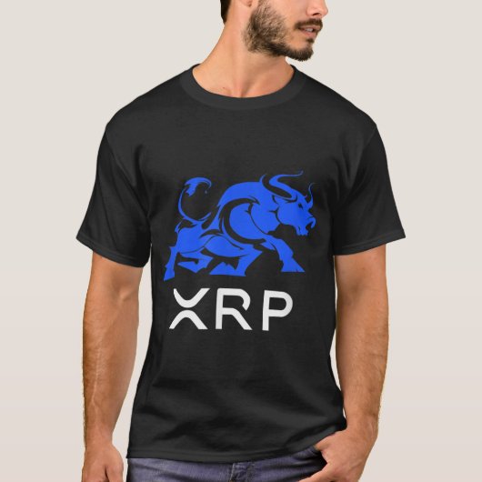 MOON暗号通貨マークへのリップルXRPブルラン Tシャツ (正面)