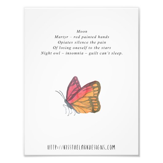 Moon - 8.5 x 11印刷可能な詩 フォトプリント            (正面)