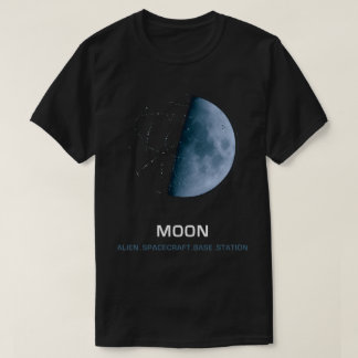 Moon Alien Spacecraft (blue moon) Tシャツ