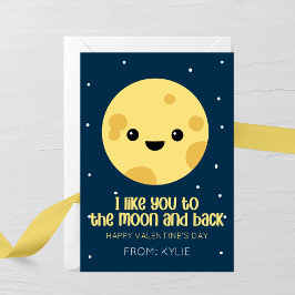 Moon and Back Valentine’s Day Card ノートカード