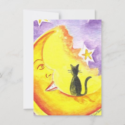 Moon and Cat Halloween招待状by Liz Revit 招待状 (正面)