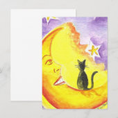 Moon and Cat Halloween招待状by Liz Revit 招待状 (正面/裏面)