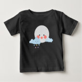 Moon and cloud cute design ベビーTシャツ (正面)