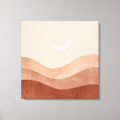 Moon and Desert Minimalist Boho Wall Art キャンバスプリント (正面)