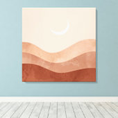 Moon and Desert Minimalist Boho Wall Art キャンバスプリント (インサイチュ (ウッドフロア))