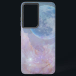 Moon and Rose Phone Case Samsung Galaxy S21 Ultraケース<br><div class="desc">It's a phone case with lovely pastel colors and a moon and shimmering rose on it.</div>