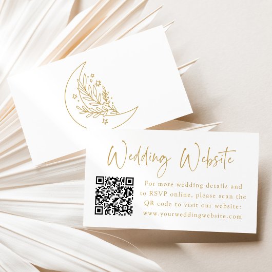 Moon and Starsエレガント金ゴールドズ結婚サイト エンクロージャーカード