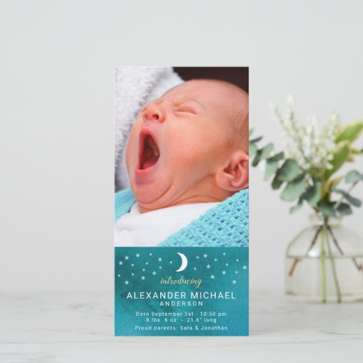 Moon and Starsフォトベビー発表 案内状 (スタンド正面)