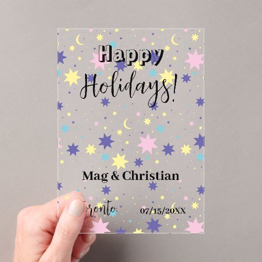 Moon and stars. アクリル招待状 (インサイチュ (ポータブル))