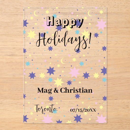 Moon and stars. アクリル招待状 (正面)