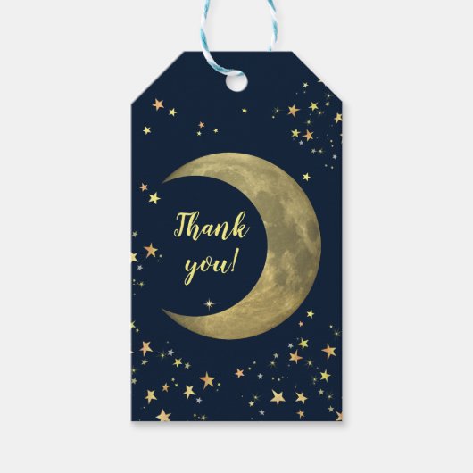Moon and Stars 🌜⭐ (カスタマイズ可能)ギフトラベル ギフトタグ (正面)