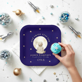 Moon and Stars Baby First Birthday Paper Plate ペーパープレート