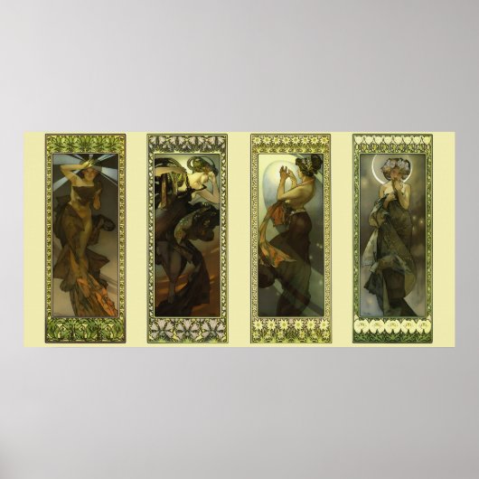 Moon and Stars by Alphonse Mucha Poster ポスター (正面)