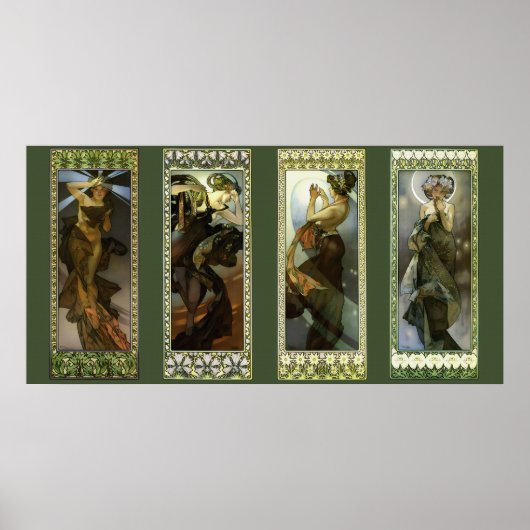 Moon and Stars by Alphonse Mucha Poster ポスター (正面)