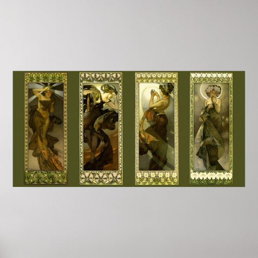 Moon and Stars by Alphonse Mucha Poster ポスター (正面)