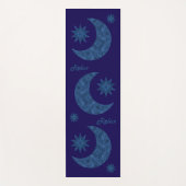 Moon and stars in a blue glitter look - Relax!  ヨガマット (正面)