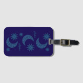 Moon and stars in a blue glitter look - Relax!  ラゲッジタグ (正面横)