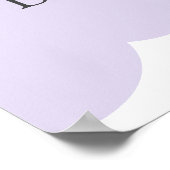 Moon and Stars Purple Baby Shower Welcome Sign ポスター (角)