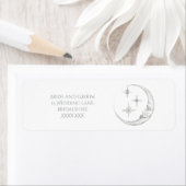 Moon and Stars Return Address Label ラベル (インサイチュ)