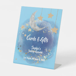 Moon And Stars Royal Blue Gold Cards & Gifts 台座サイン