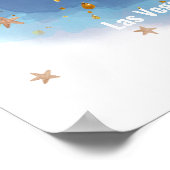 Moon And Stars Royal Blue Gold Welcome Sign ポスター (角)