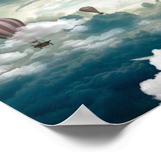 Moon Art Boy on the Moon Artwork Fantasy Poster ポスター (角)