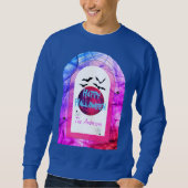 Moon Bat Spider Arch Spooky Modern Happy Halloween スウェットシャツ (正面)