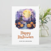 Moon Bats Pumpkins Happy Halloween Card シーズンカード (スタンド正面)